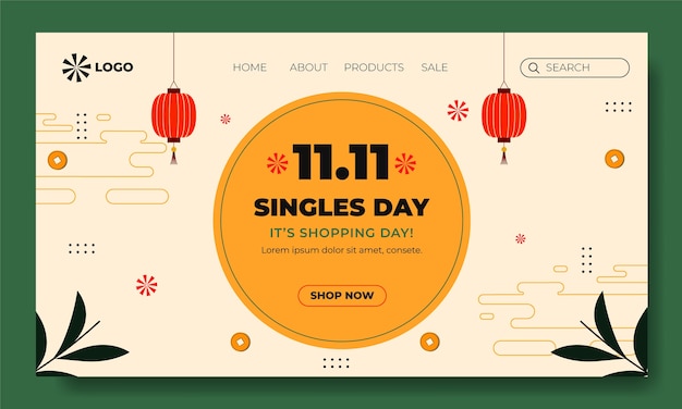 Flat 11.11 zielseitenvorlage für singles' day