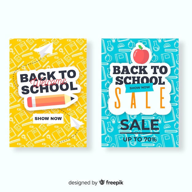 Flat back to school banner