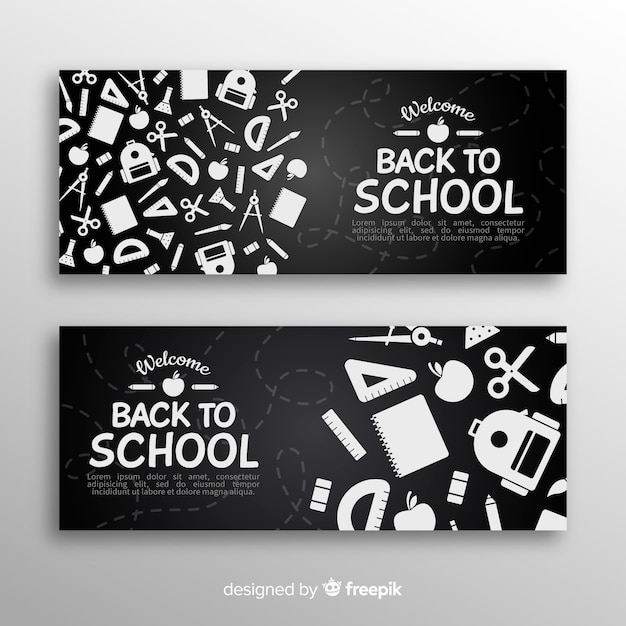 Flat back to school banner