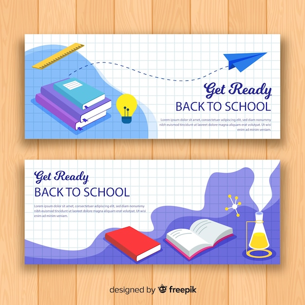 Flat back to school banner