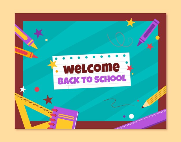 Flat Back to School Fototermin-Vorlage