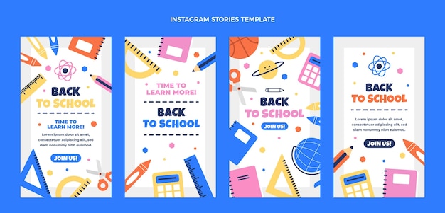 Flat back to school Instagram Stories Collection