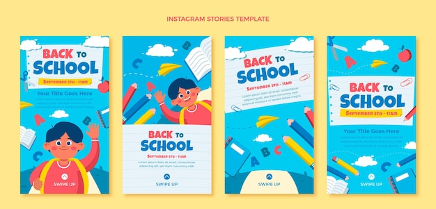 Flat back to school Instagram Stories Collection