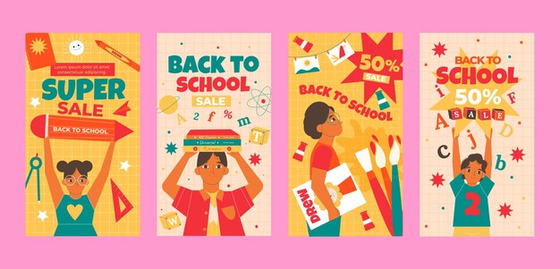 Flat back to school Instagram Stories Collection