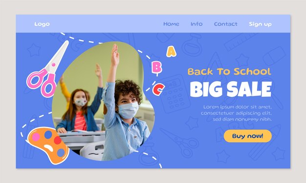 Flat Back to School Landingpage-Vorlage