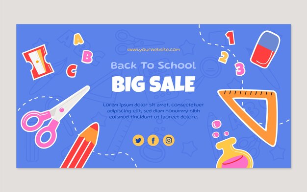 Flat Back to School Social Media Post-Vorlage