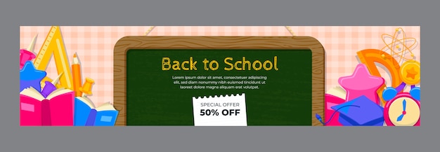 Flat back to school twitch-banner