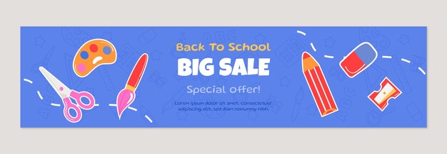 Flat back to school Twitch-Banner