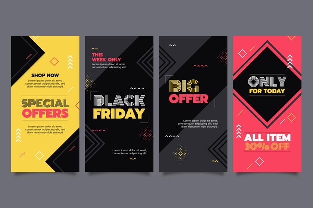 Flat Black Friday Instagram Story Collection