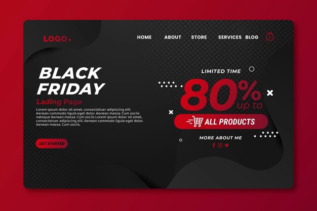 Flat Black Friday-Landingpage-Vorlage
