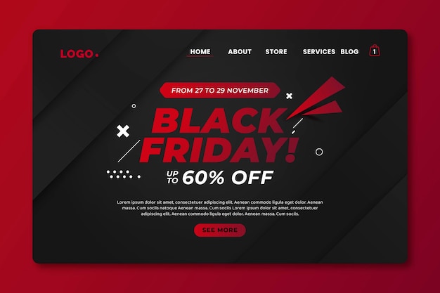 Flat black friday-landingpage-vorlage