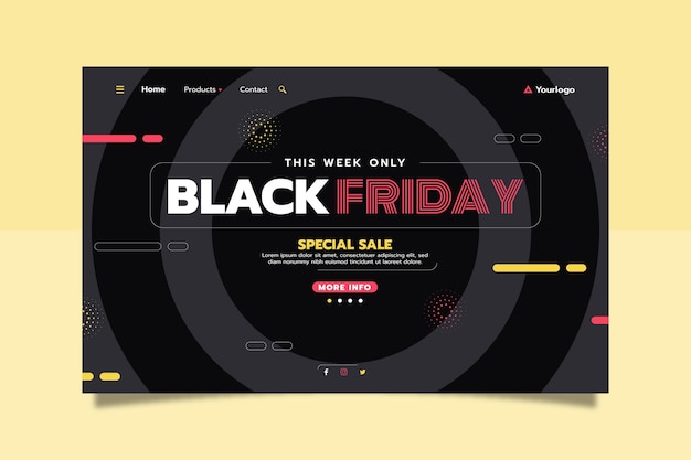 Flat Black Friday-Landingpage-Vorlage