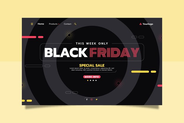 Flat Black Friday-Landingpage-Vorlage
