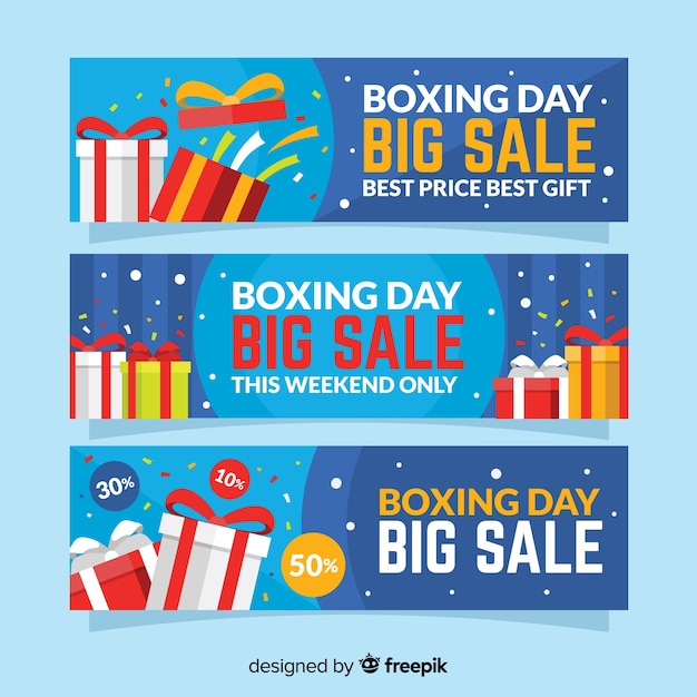 Flat boxing day sale banner