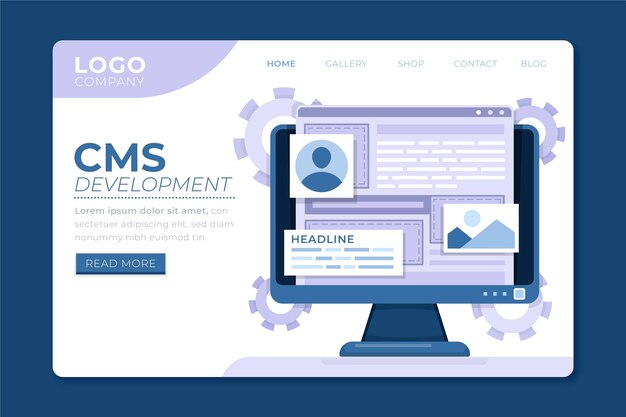 Flat cms Konzept - Landing Page