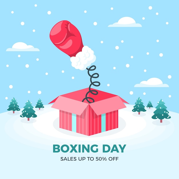 Flat design boxing day sale