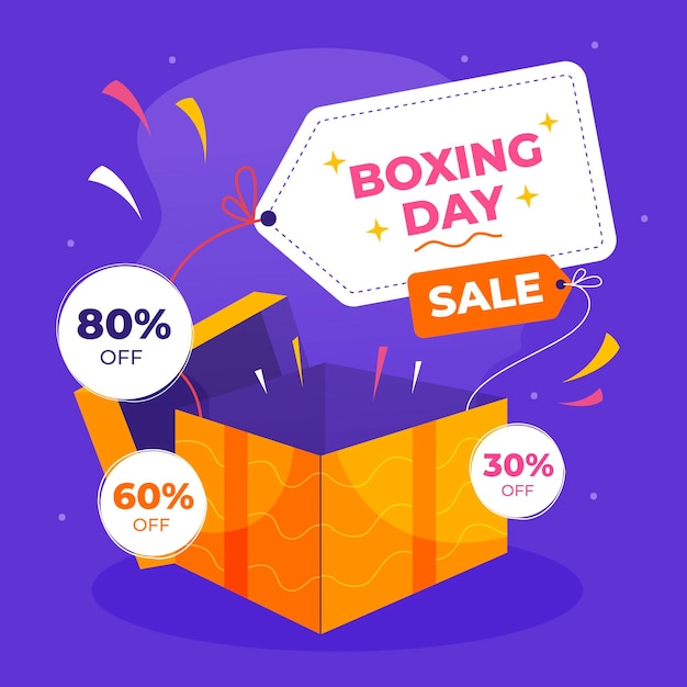 Kostenloser Vektor flat design boxing day sale