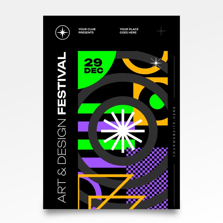 Kostenlose Vektor flat-design-brutalismus-vorlage
