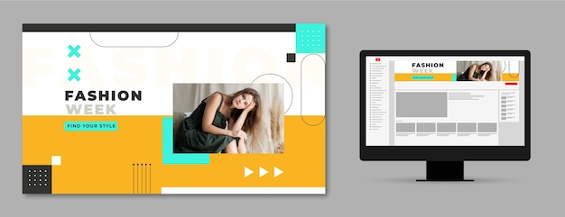 Kostenloser Vektor flat design fashion week youtube-kanalkunst