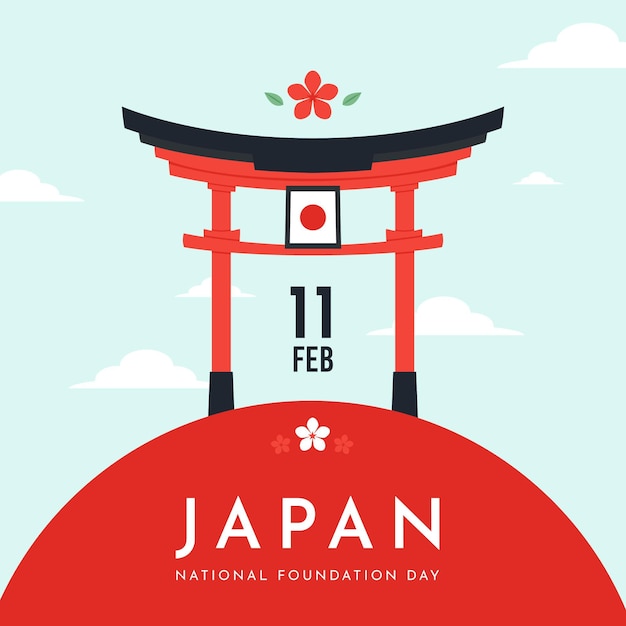 Flat design foundation day japan