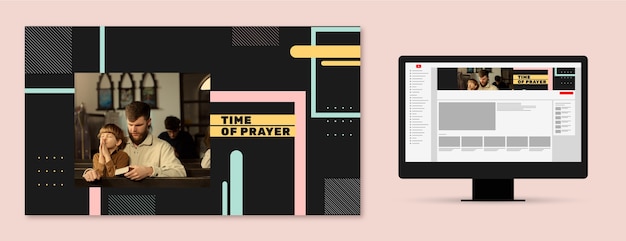 Flat Design Kirche YouTube-Kanal Kunst