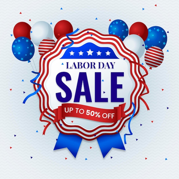 Flat design labor day sale