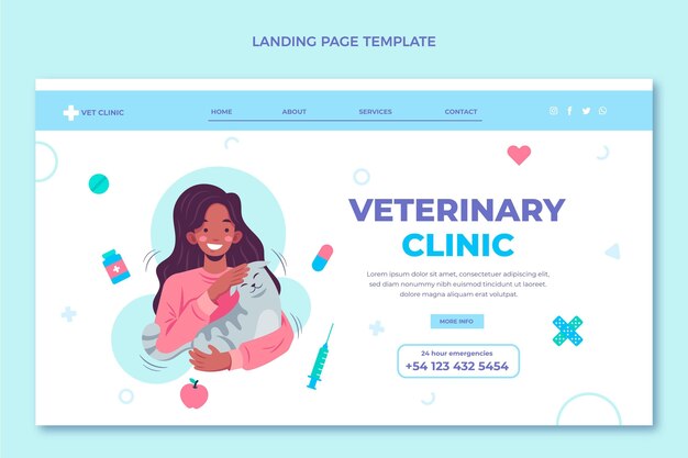 Flat-Design medizinische Landungsseite
