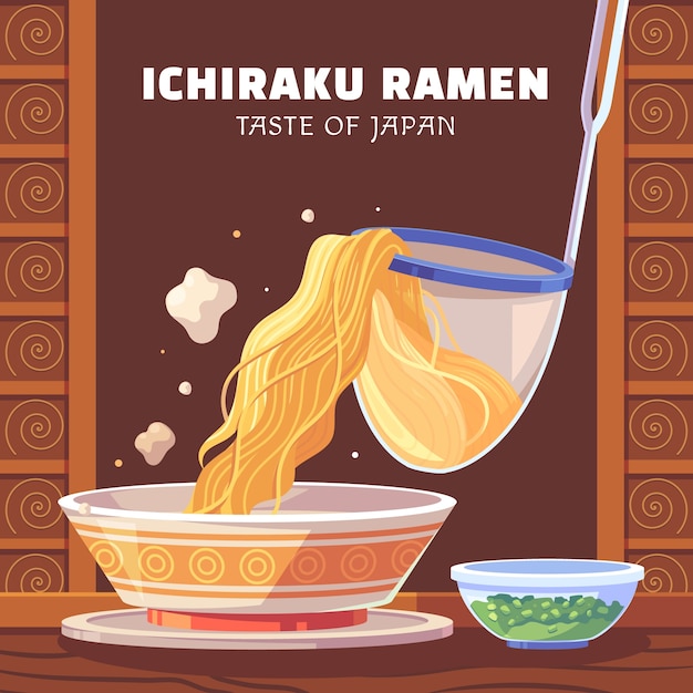 Flat-design ramen-illustration