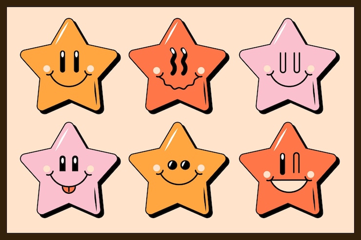 Kostenlose Vektor flat-design retro-smiley-emoji-illustration