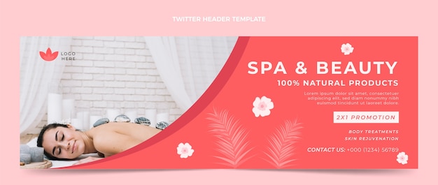 Flat design spa und beauty-twitter-header