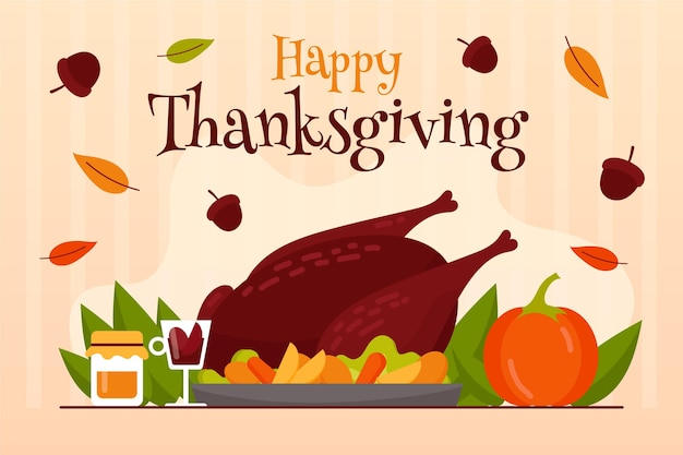 Kostenloser Vektor flat design thanksgiving hintergrund