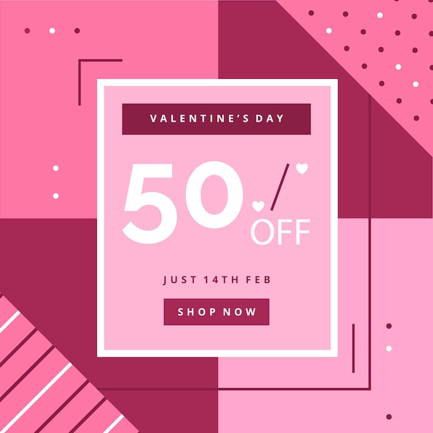 Flat design valentinstag verkauf