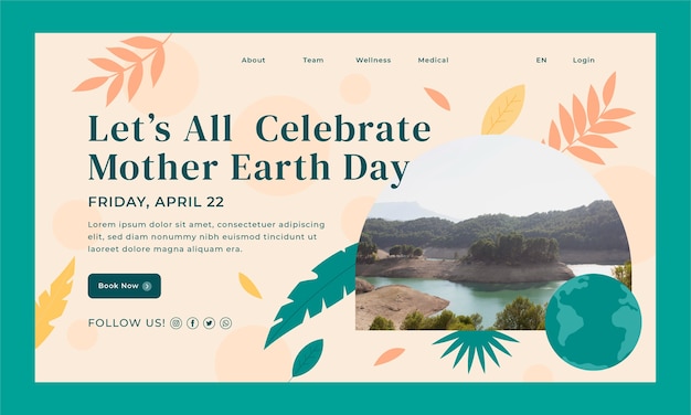 Flat earth day landing page vorlage