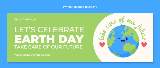 Kostenloser Vektor flat earth day twitter-header