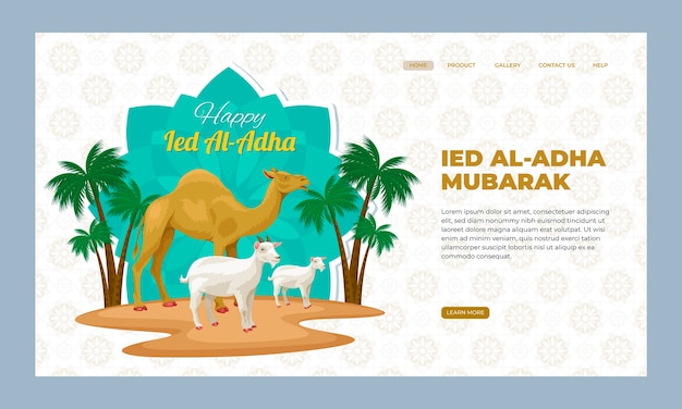 Flat eid al-adha landingpage-vorlage