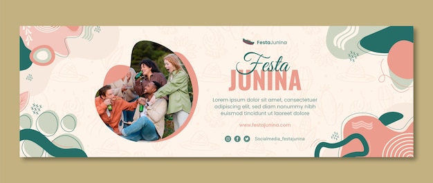 Flat festas juninas twitter-header