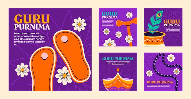 Flat guru purnima instagram-posts-sammlung