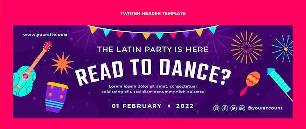 Flat Latin Dance Party Twitter-Header