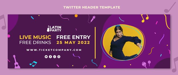 Flat Latin Dance Party Twitter-Header