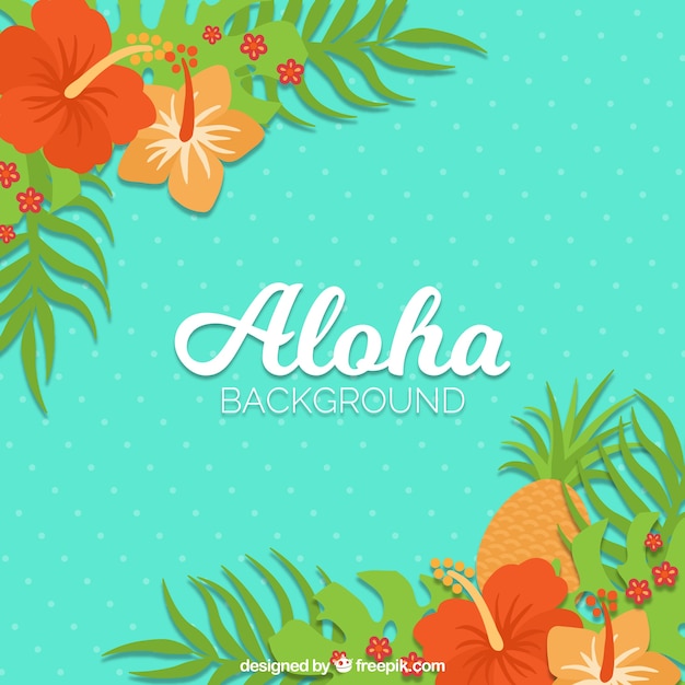 Flat pinapple aloha hintergrund