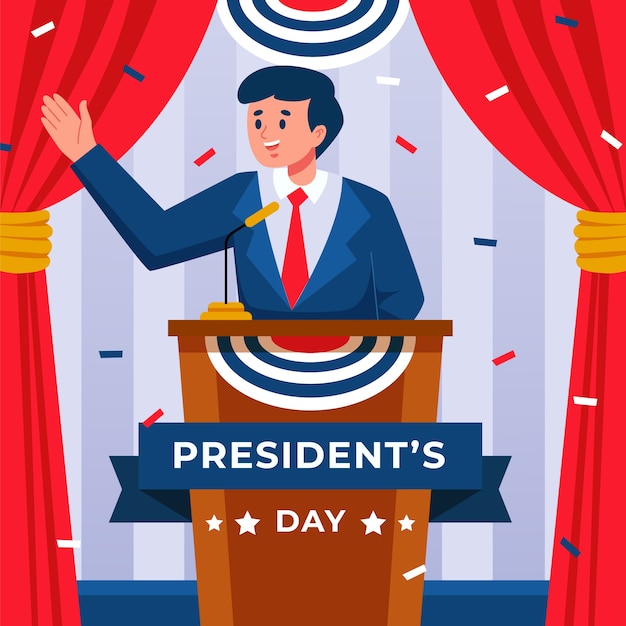 Flat presidents day hintergrund