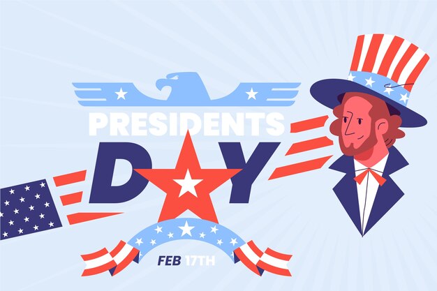 Flat Presidents Day Hintergrund