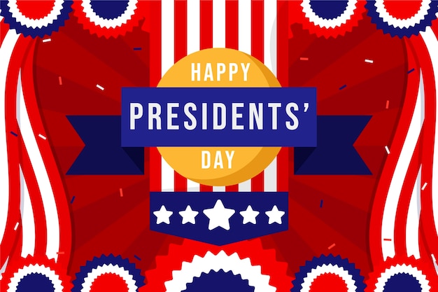 Flat presidents day hintergrund