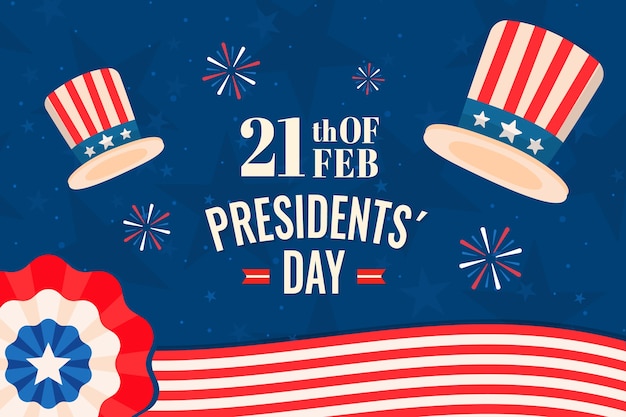 Flat presidents day hintergrund