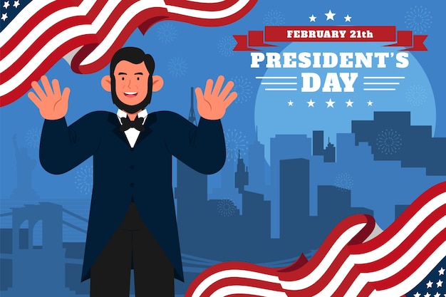 Flat presidents day hintergrund