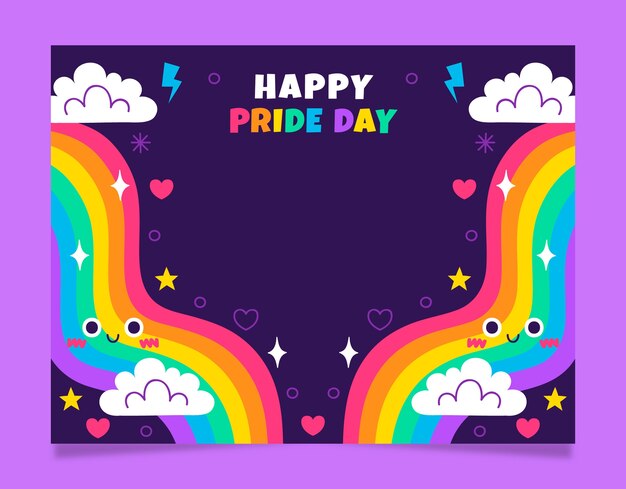 Flat Pride Month Photocall Vorlage