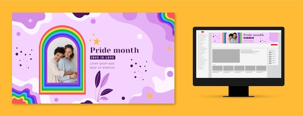 Flat pride month youtube-kanalkunst