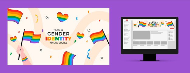 Flat Pride Month YouTube-Kanalkunst