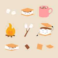 Kostenloser Vektor flat s'mores dessert illustriert