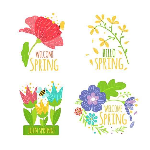 Flat spring badges pack